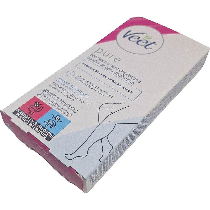BANDAS CERA DEPILATORIA PURE VEET SENSIBLE 20 UNDS.