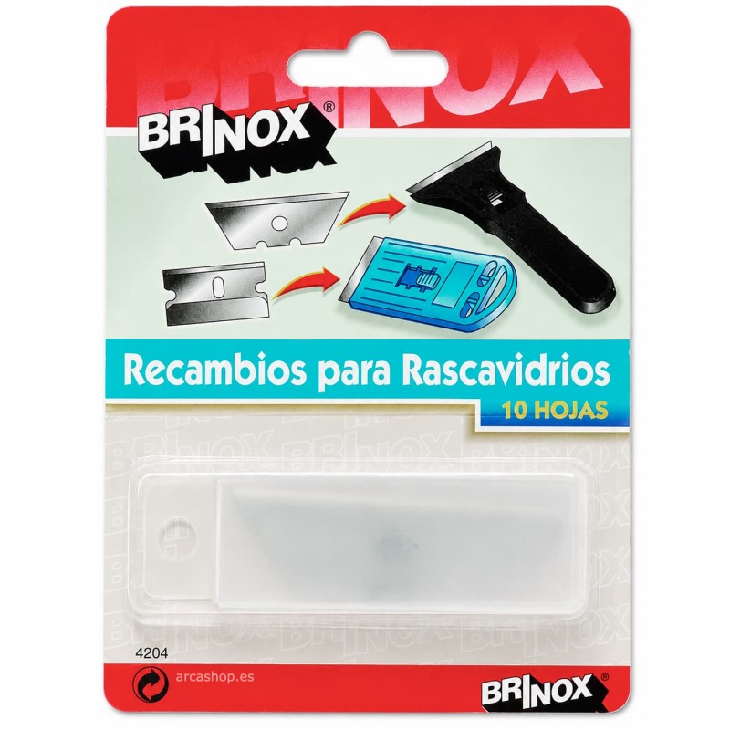  RASCAVIDRIOS NEGRO REF. B4202-5N BRINOX — Modelo: 10 cuchillas recambio brinox . Foto Grifería Industrial © Arcashop.es. 