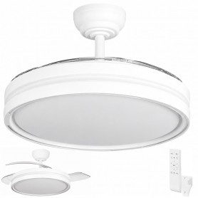 VENTILADOR LAMPARA LED DC 60W. MOD. CAPITAN BLANCO