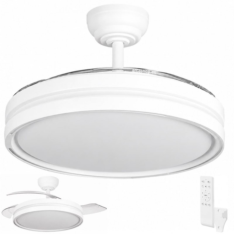 VENTILADOR LAMPARA LED DC 60W. MOD. CAPITAN BLANCO
