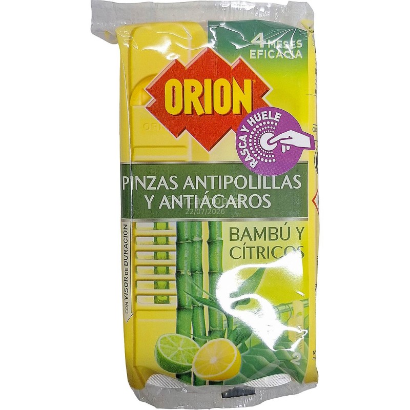  Pinzas Antipolillas Orion — Modelo: Orion Polillas Limón . Foto Limpieza y Hogar © Arcashop.es. 