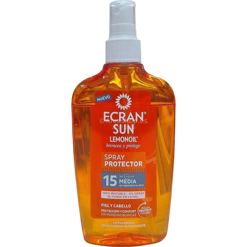 BRONCEADO ECRAN SUN LEMONOIL INVISIBLE 200 ML. SPRAY F-15