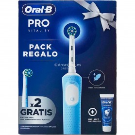 CEPILLO DIENTES ORAL-B RECARGABLE PRO VITALITY AZUL + PASTA DIENTES + 2 REC.