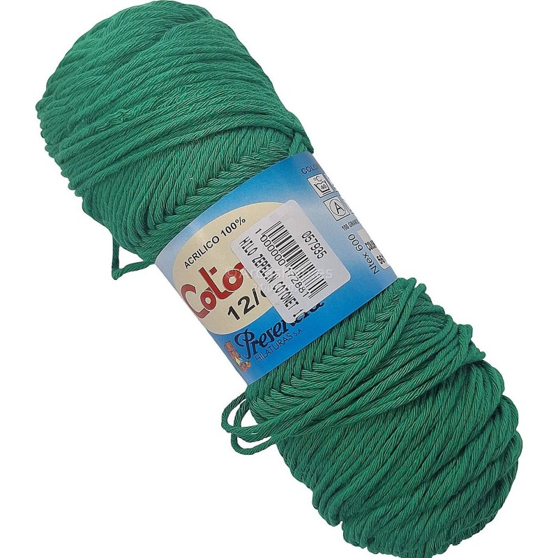  HILO ZEPELIN COTONET 12 CABOS 100% ACRÍLICO 100 GRS. OUTLET — Color cotonet: VERDE . Foto Mercería © Arcashop.es. 
