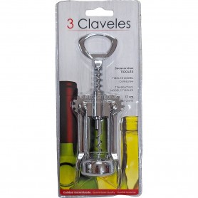 SACACORCHOS DOBLE PALANCA 17 CMS. REF. 00540 3CLAVELES