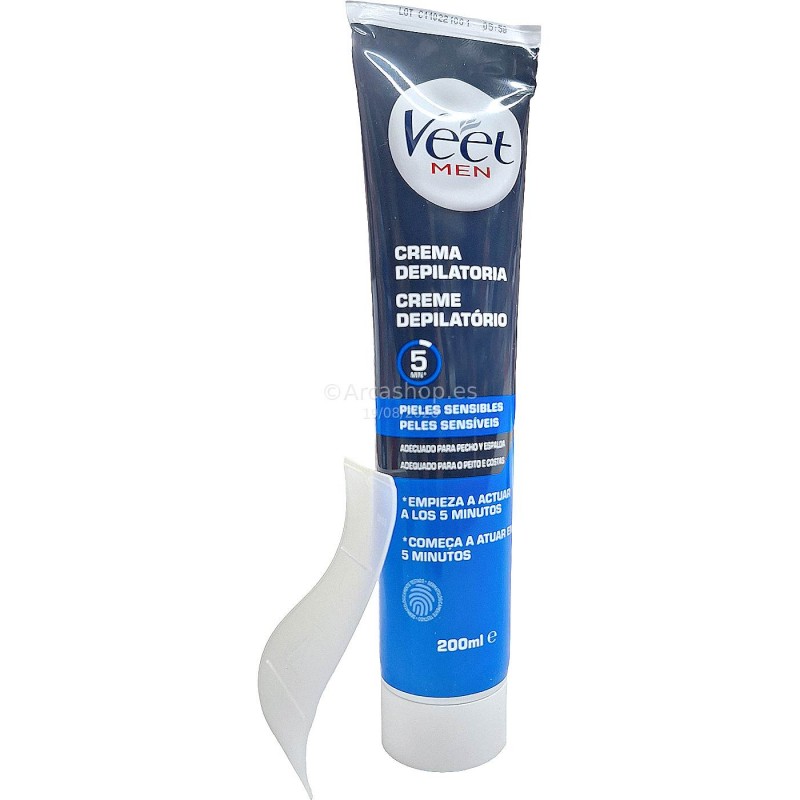 DEPIL VEET GEL CREMA FOR MEN 200ML. PIELES SENSIBLES