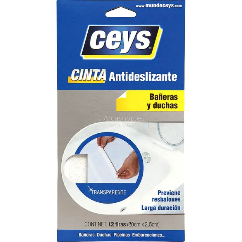 TACKCEYS TIRAS ANTIDESLIZANTE BAÑERA BLANCA CEYS
