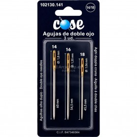 AGUJA DOBLE OJO REF. 2130.1418 COSE 3 UNDS.