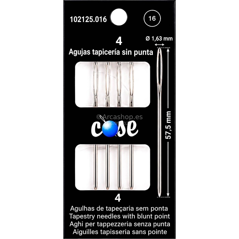 AGUJAS PAQUETE TAPICERIA SIN PUNTA ART. 102125.016 COSE