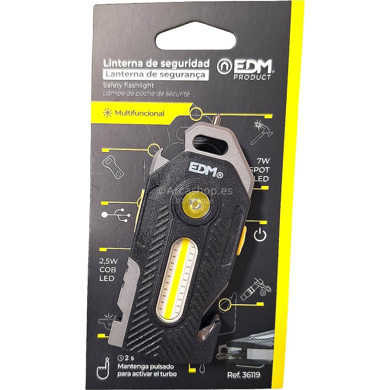 LINTERNA LED SEGURIDAD MULTIFUNCIONAL 6X1 REF. 36119 RECARGABLE