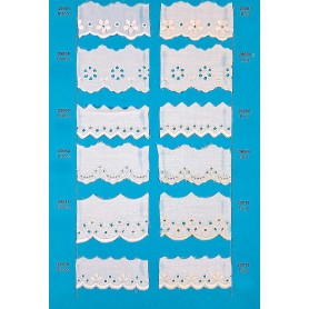 Tira Bordada · 29001, 29004, 29060, 29064 ... Blanco y Beige · 13.5 m (pieza completa)