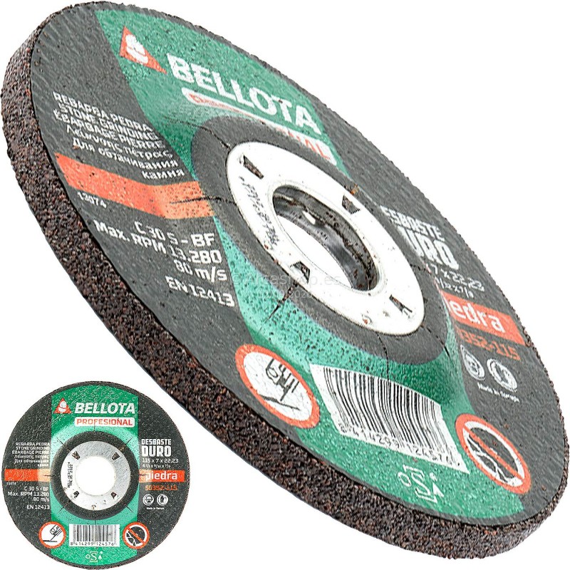 DISCO DESBASTE PIEDRA 115 MM BELLOTA
