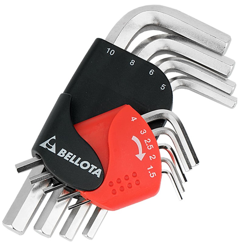 JUEGO 9 LLAVES ALLEN CORTAS BELLOTA REF. 6458-9N