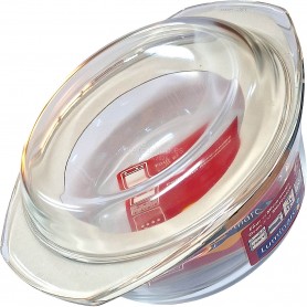 CACEROLA CRISTAL CON TAPA PARA HORNO Y MICROONDAS