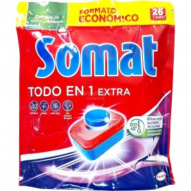 Somat Pastillas Detergente para Lavavajillas Todo en Uno 26 lavados