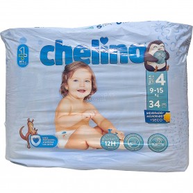 PAÑALES CHELINO 9-15 KGS. 34 UNDS. T.4