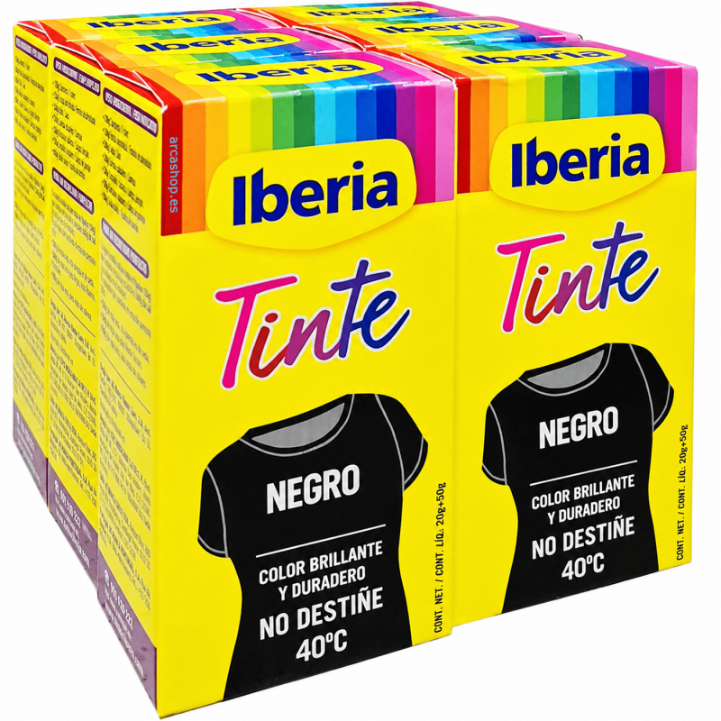 Tintes Iberia Negro para teñir · Paquete de 6 unidades