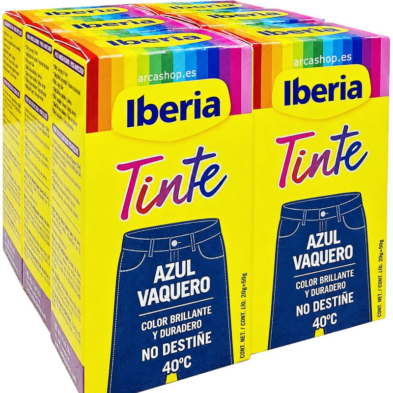 TINTE IBERIA FIBRAS AZUL VAQUERO · Paquete de 6 unidades
