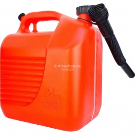 BIDON PLÁSTICO GASOLINA NARANJA CON CÁNULA