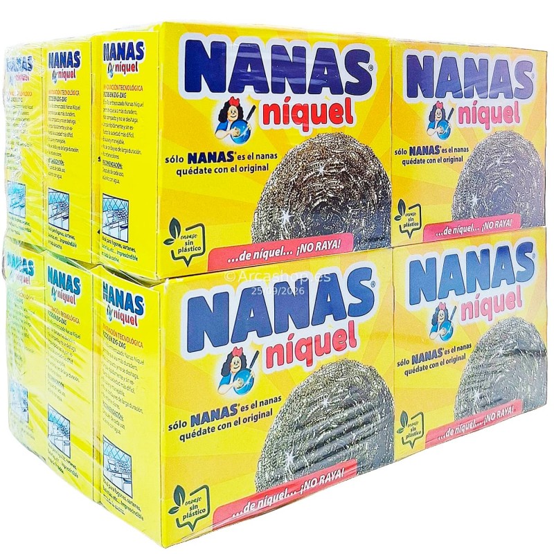 Estropajo Níquel Nanas · Paquete de 12 unidades