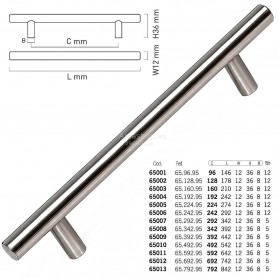 ASA N RECTA 12 MM. ACERO INOX 128 MM. M-4 COD. 65002