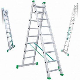 ESCALERA MULTIUSO CON BASE 9+9 REF. ES-DOBLE9