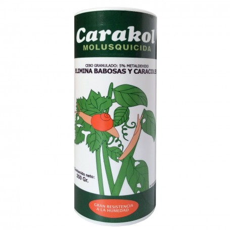 Carakol Molusquicida (Insecticida para moluscos) para matar plagas de caracoles y babosas en la huera y jardin.