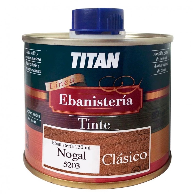 Tinte Ebanisteria Clásico Titan. Hidroalcohólico. Nogal