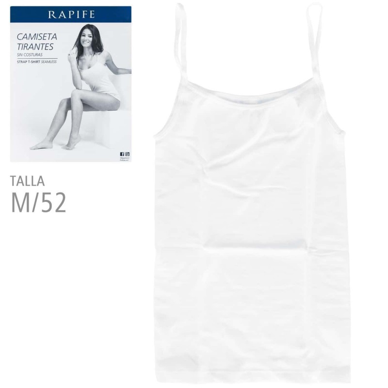 Camiseta Blanca Interior Tirantas mujer. Talla M - RAPIFE