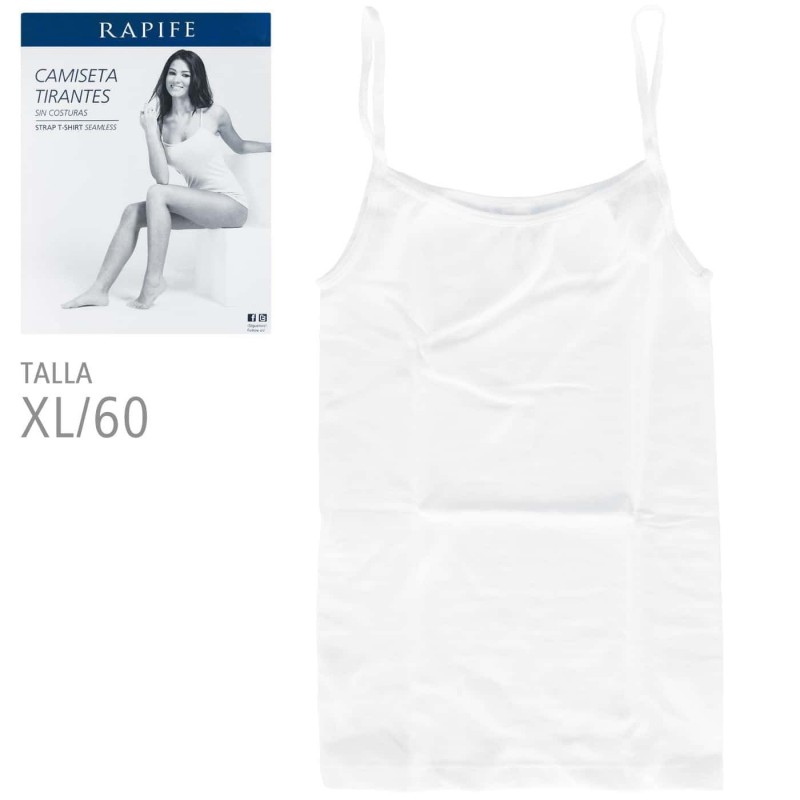 Camiseta Blanca Interior Tirantas mujer. Talla XL - RAPIFE