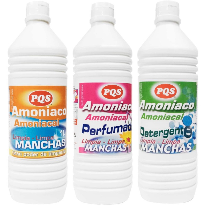 Amoniacos PQS. Limpiador Clásico, Perfumado o con Detergente.