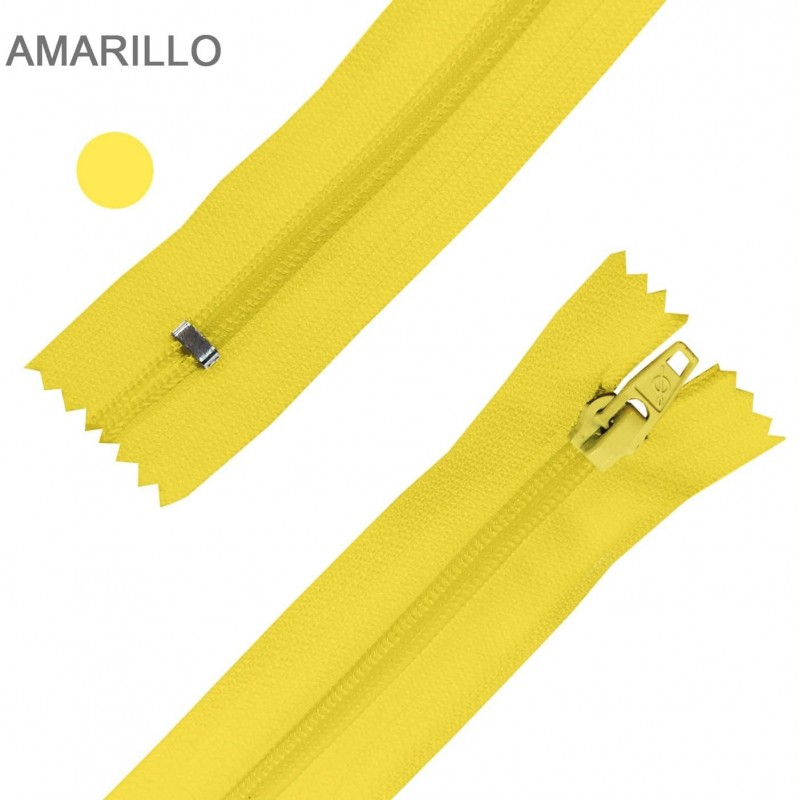Cremallera Flamenca AMARILLO 50 cm, 60 cm, 70 cm y 80 cm. Dentado Nylon 5 mm - Ancho Cremallera 32 mm