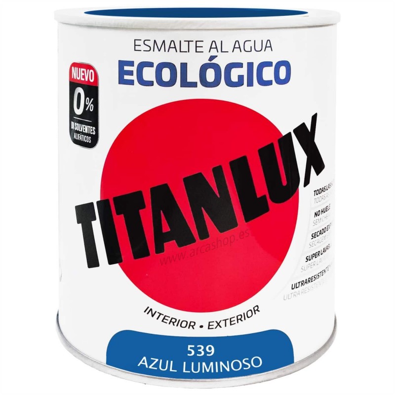 AZUL LUMINOSO 539 Esmalte TITANLUX Ecológico al Agua. Brillante, Mate y Satinado.