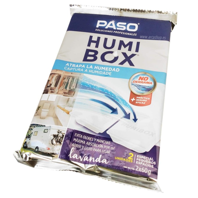 Atrapa humedad Humi Box Lavanda 2 bandejas pequeñas espacios pequeños.