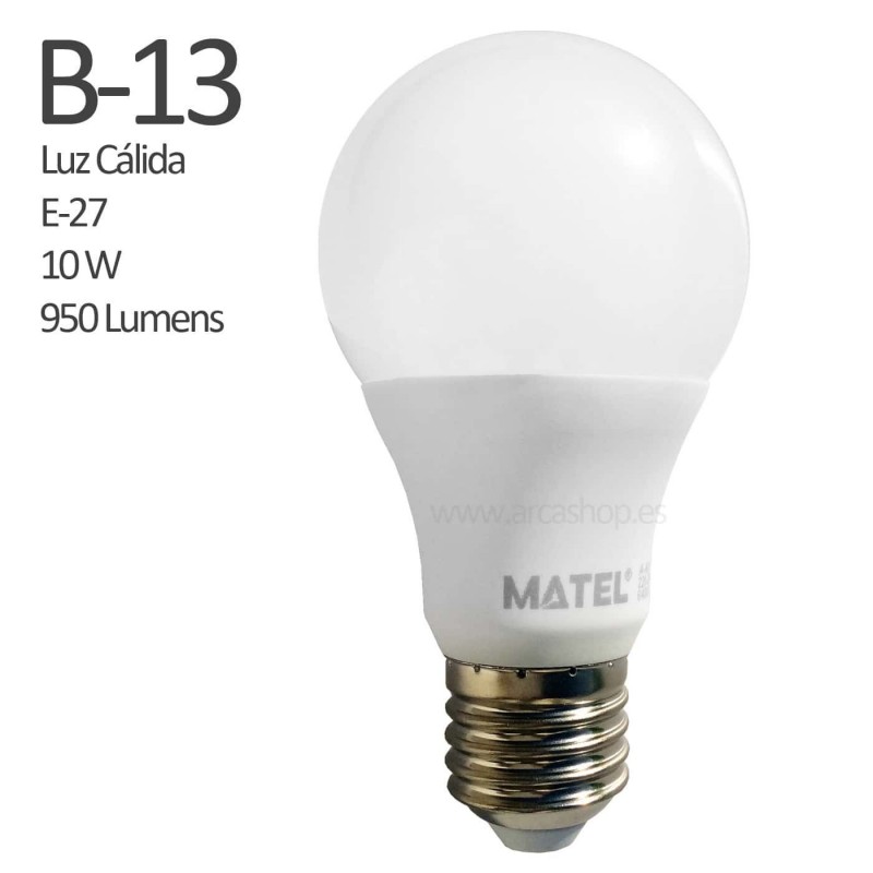 B13 Bombillas Led Standard E27 Luz Cálida 10 W 950 LUMENS