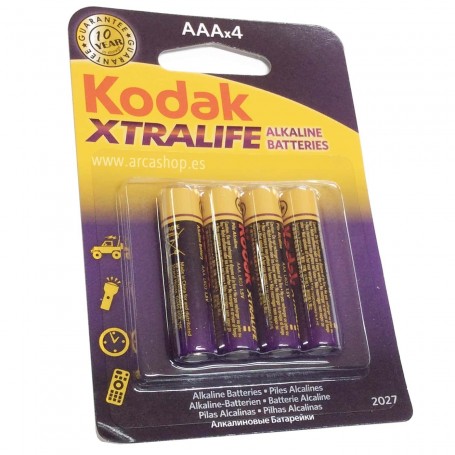 Pilas AAA 1,5 V Alcalinas Kodak Xtralife Larga duración