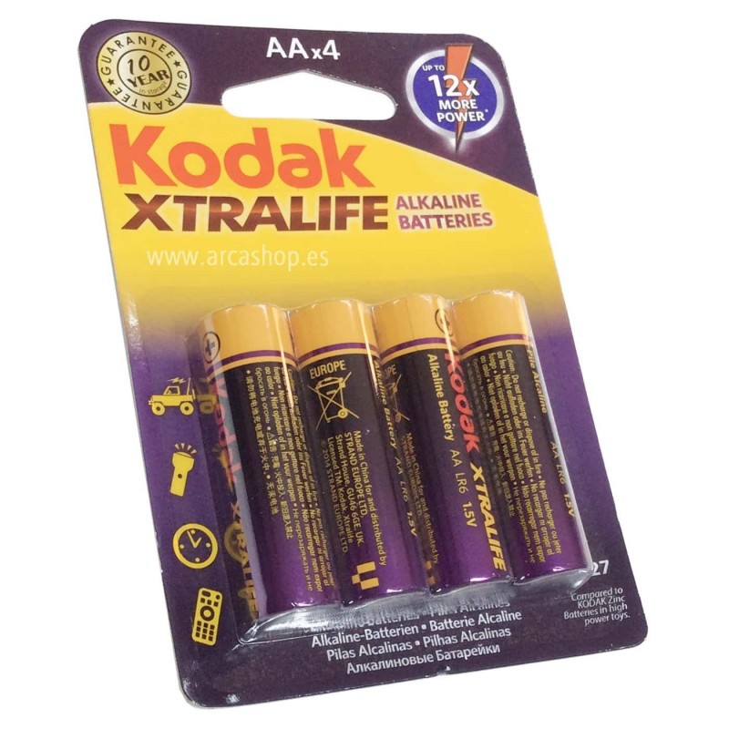 Pilas AA 1,5 V Alcalinas Kodak Xtralife Larga duración