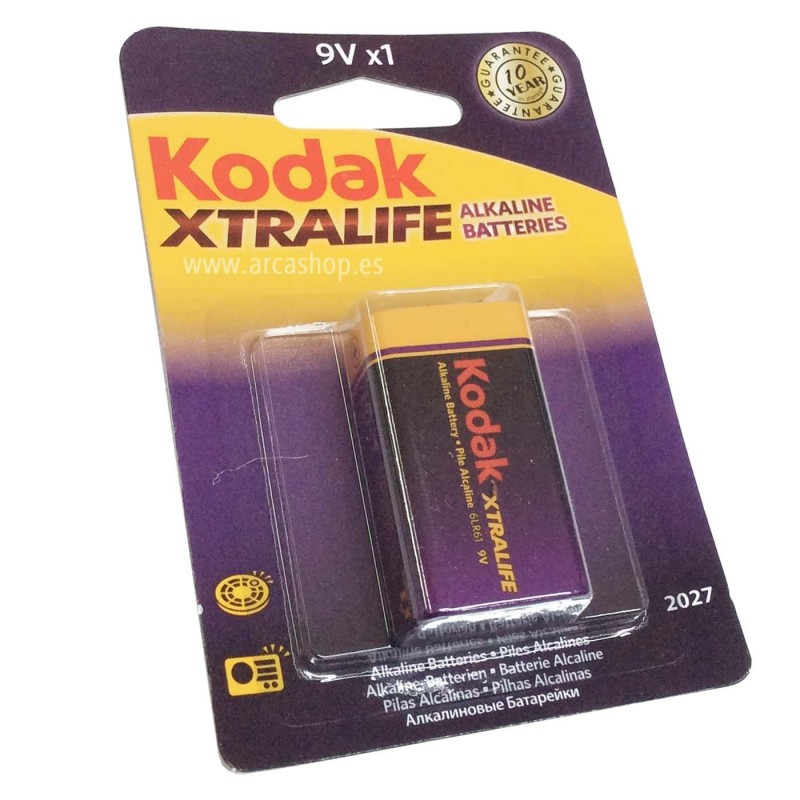 Pilas 9V Bloque Alcalinas Kodak Xtralife Larga duración