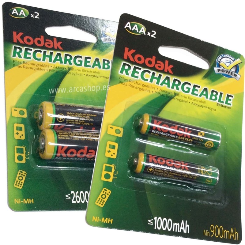 Pilas Kodak Recargables AAA1.2V y AA1.2V
