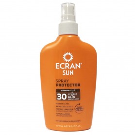 Spray Protector Solar Ecrain Sun SPF UVA UVB 30 Protección Alta -  200 ml Vitamina C y E