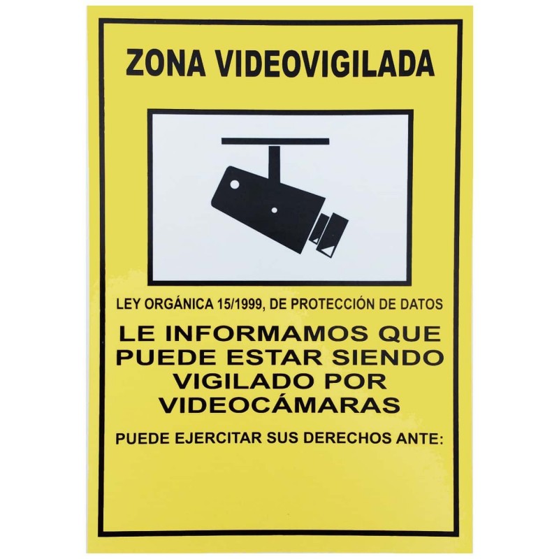 ZONA VIDEOVIGILADA Carteles Señalítica Informativa, Advertencia y Prohibición.