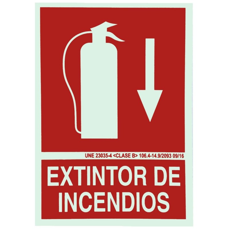 EXTINTOR DE INCENDIOS Carteles Señalítica Informativa, Advertencia y Prohibición.