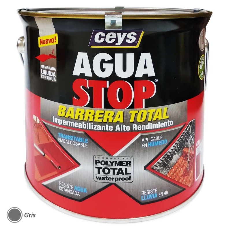 Agua Stop Ceys Pintura Gris Impermeabilizante 4 kg 