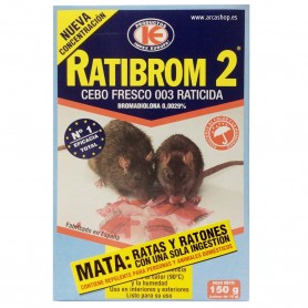 Mata Ratas y Ratones Ratibrom 2 Cebo Fresco Raticida 150 grs