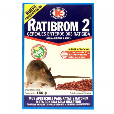 Raticida Ratas y Ratones Ratibrom 2 Cereales enteros