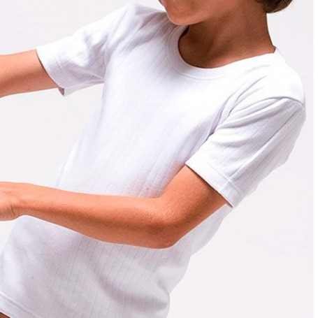 Camisetas manga corta interior blanca de Niño de 2 a 16 años. Rapife.
