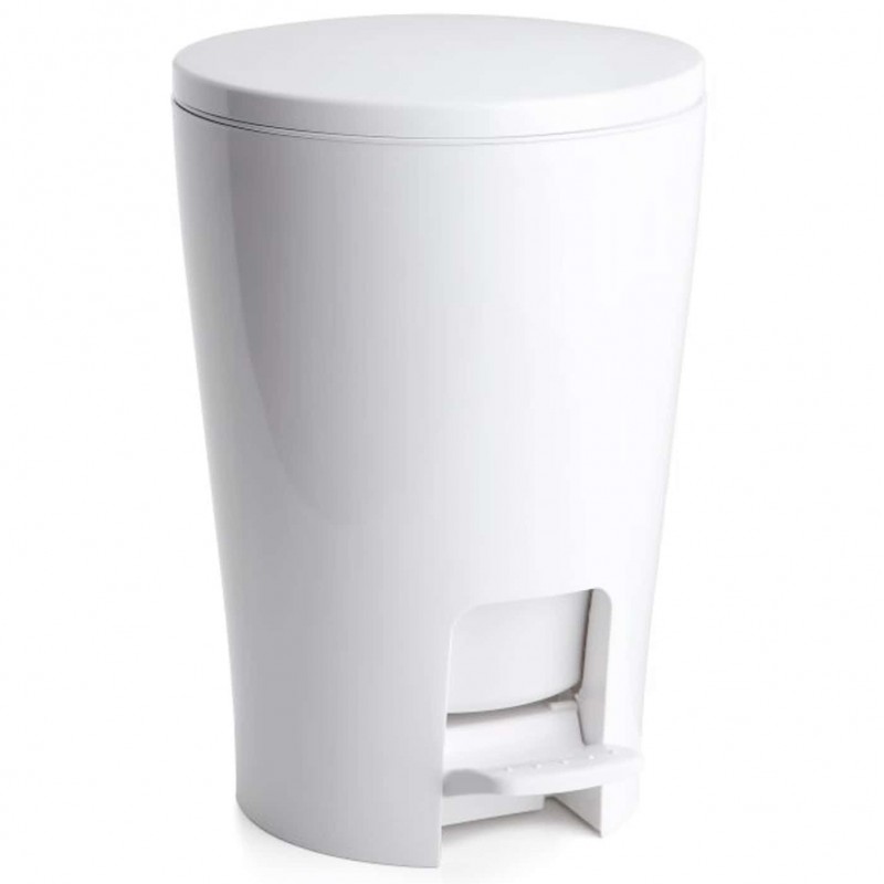 Papelera de baño pequeña y moderna, color blanco, PICO, Cesta de basura  para baño, cubo de basura, papelera pequeña, DABSTORY -  España