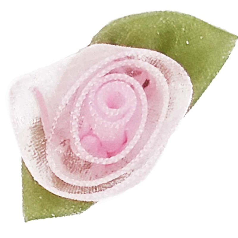 Flores Organza Rosa Bebé