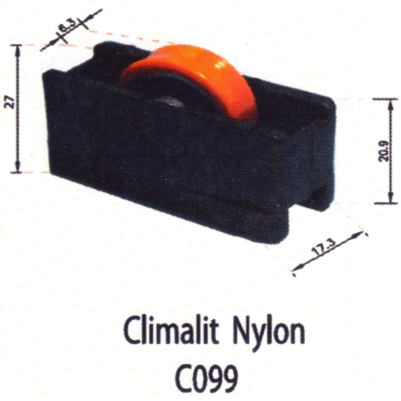 Rodamientos Corredera Climalit Nylon Negro Naranja C099 Puertas - Ventanas 