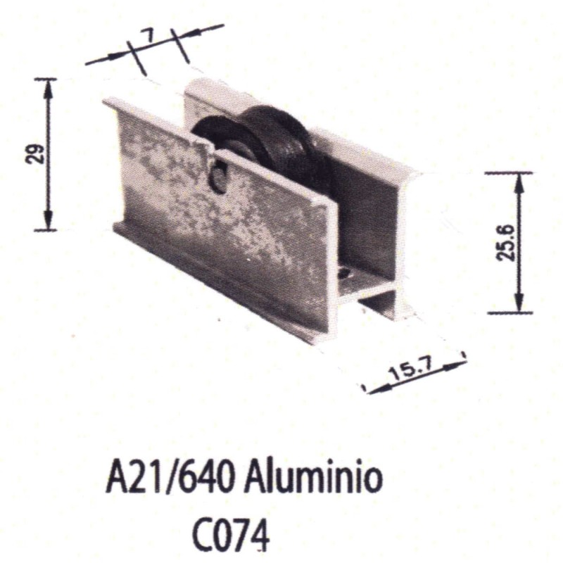 Rodamientos Corredera A 21 640 Aluminio C074 Puertas - Ventanas 